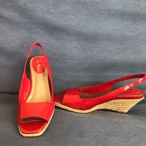 Cole Haan Red Wedge Sandal